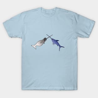 En Garde! Narwhal vs Swordfish T-Shirt